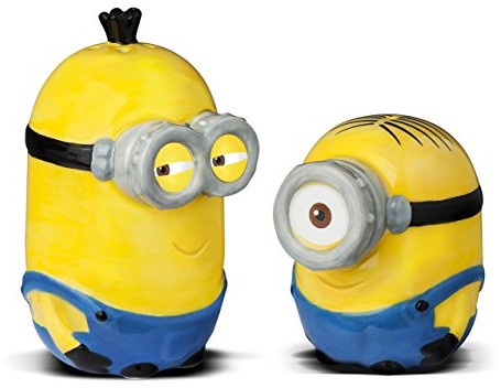 Joy Toy 90327 ceramiczna solniczka i pieprzniczka w kształcie Minionków, w opakowaniu na prezent, wymiary 7,5 x 12,5 x 11 cm MNS30