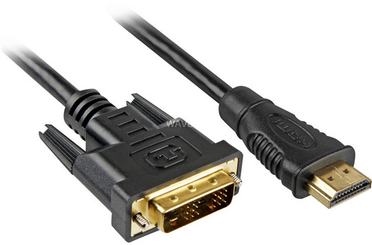 Sharkoon Adapter AV Adapter HDMI - DVI-D 18+1 black 2m - 4044951009053