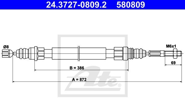 ATE LINKA HAM 24.3727-0809.2 PEUGEOT 405 I 1.9 122KM 89-92 24.3727-0809.2