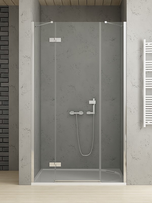 New Trendy Reflexa Drzwi wnękowe 150x200 cm z powłoką Active Shield profile chrom szkło przezroczyste EXK-1211+EXK-0003