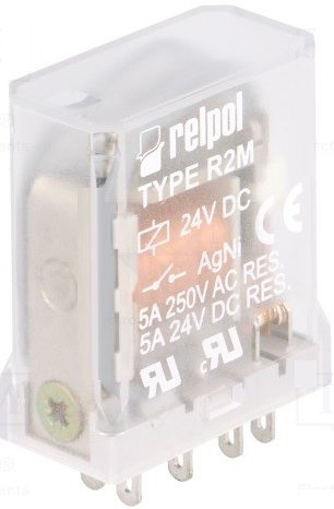 Relpol Przekaźnik przemysłowy 2 styki 5A 24V DC R2M-2012-23-1024 617171