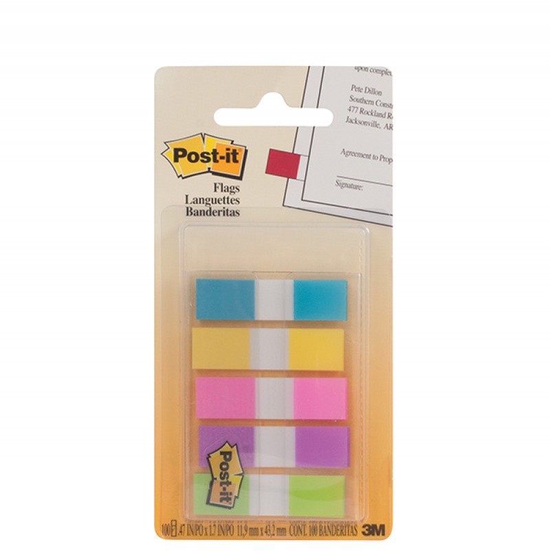 POST-IT-3M Zakładki indeksujące POST-IT 683-5CB) PP 12x43 mm 5x20 kart mix kolorów