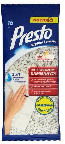 Presto HARPER HYGIENICS ściereczki nawilżane do czyszczenia powierzchni kamiennych (16 sztuk)