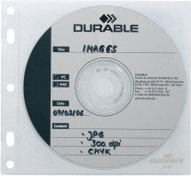 Durable CD/DVD COVER FILE kieszonki z PP z wyściółką ochronną na 1 CD/DVD, 10 sz