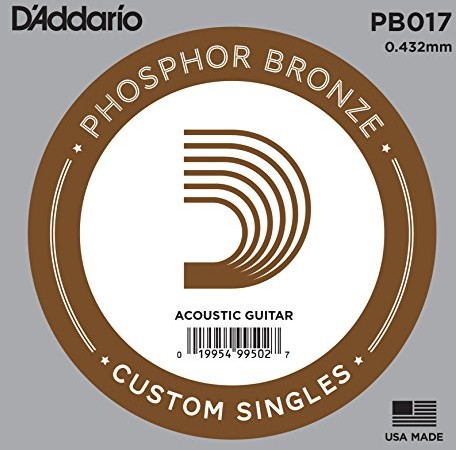 D'Addario pb017 fosforu z brązu Round Wound pojedyncze gitary (.017) PB017
