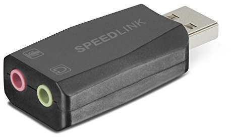 SPEEDLINK VIGO Supreme karta dźwiękowa USB z mikrofonem i wejście do słuchawek (mikrofonów przemysłowych, bardzo dobry dźwięk, kompaktowe wzornictwo) SL-8850-BK-01