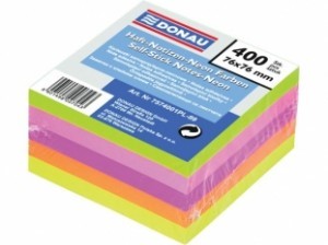 Donau Notes samoprzylepny 76x76mm 400 kartek NEON