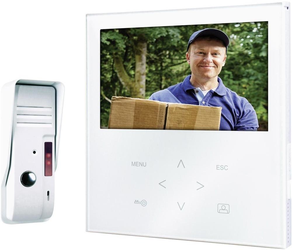 Smartwares Domofon VD71 SW Kompletny zestaw Interkom drzwiowy z wideo Dom jednor