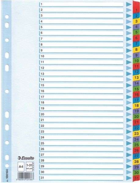 Esselte Przekładka 1-31 MYLAR A4 numeryczne - N0369 NB-5524