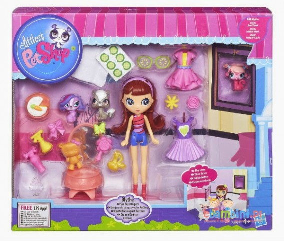 Hasbro LITTLEST PET SHOP - Lalka Laleczka Blythe 12 cm i zestaw zwierzaki SPA - A