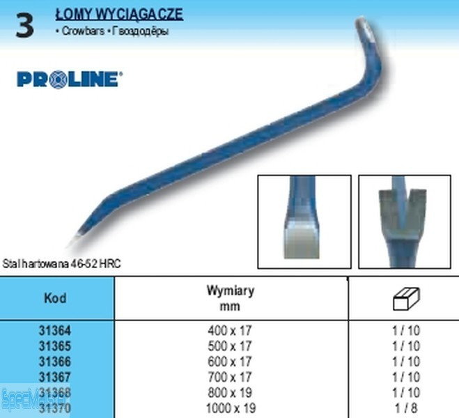 PROLINE ŁOM WYCIĄGACZ WYMIAR 1000 x 19 mm 31370