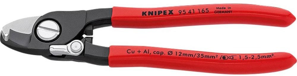 Knipex Nożyce do kabli 95 41 165 12 mm 35 mm Odpowiedni do Kabli aluminiowych i miedzianych jedno i wielożyłowych