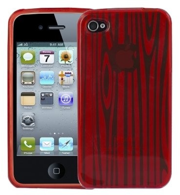 APPLE Logotrans Phaser Series silikonowe etui ochronne do iPhone 4, czerwony