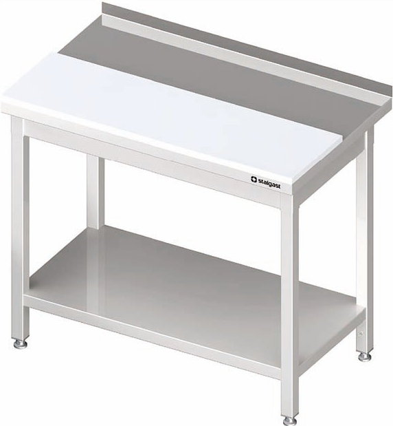 Stalgast Stół przyścienny z płytą polietylenową i półką 800x600x850 mm 980596080