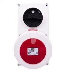 PCE Gniazdo stałe z wyłącznikiem 0-1 małe 16A 5P 400V IP67 blokada mechaniczna 61152-6 PCE 1131-141AA-PD106