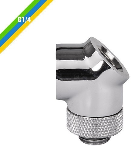 Thermaltake Thermaltake Pacific G1/4 45 złączka adapter kątowy Chrome AWTTKWPWP000024