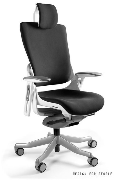 Unique Fotel biurowy WAU 2 tkanina biały/czarny (W-709W-BL418)