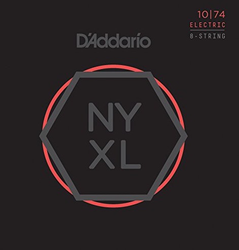 D'Addario nyxl1074 Nickel Wound 8-saiter gitara elektryczna komplet strun, light Top/Heavy Bottom, 10  74 NYXL1074