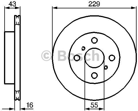 BOSCH Tarcza hamulcowa przednia, 0 986 478 491  0986478491