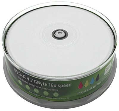 MediaRange MR408 półfabrykaty DVD + R (prędkość 16 X, 4,7 GB, 25er Spindel) MR408