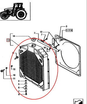 CNH CHŁODNICA NEW HOLLAND 84172100 - 5096595 - 5099122