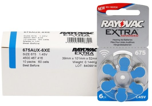 Rayovac 30 x baterie do aparatów słuchowych Extra Advanced 675 MF