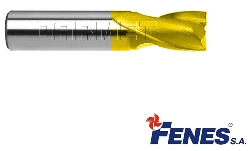 FENES Frez 2-ostrzowy trzpieniowy do rowków na wpusty z chwytem walcowym DIN327-B K, HSS TiN Golden Line - 3MM