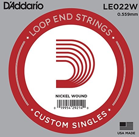 D'Addario Nickel Wound Loop End Single Strings LE022W
