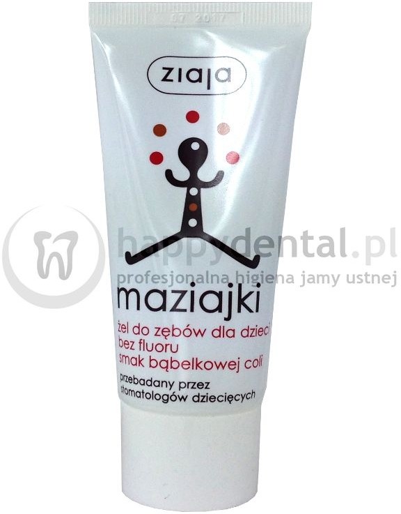 Ziaja MAZIAJKA żel bez fluoru 50ml - żel do zębów o smaku bąbelkowej coli dla dz