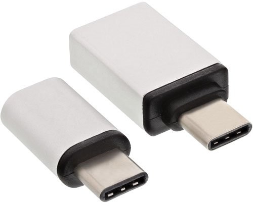 InLine 35809 USB Adapter Set, typ C wtyczka do gniazda micro-USB/USB 3.0 A Srebrny 35809
