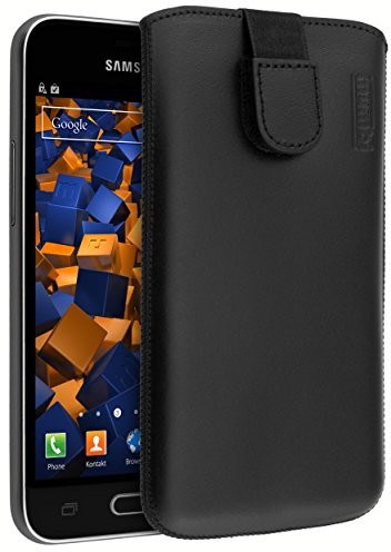 Mumbi prawdziwe skórzana torba na Samsung Galaxy (klapka z funkcją wyciągania), czarny