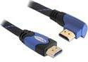 Delock KABEL HDMI-HDMI PREMIUM KĄTOWY LEWY BLUE SZNUR 5M 82958