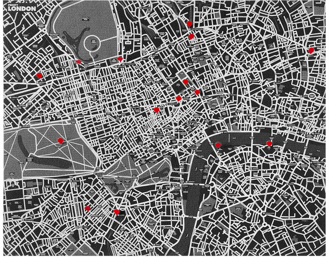 Palomar Dekoracja ścienna Pin City Londyn czarna pc-lo/b