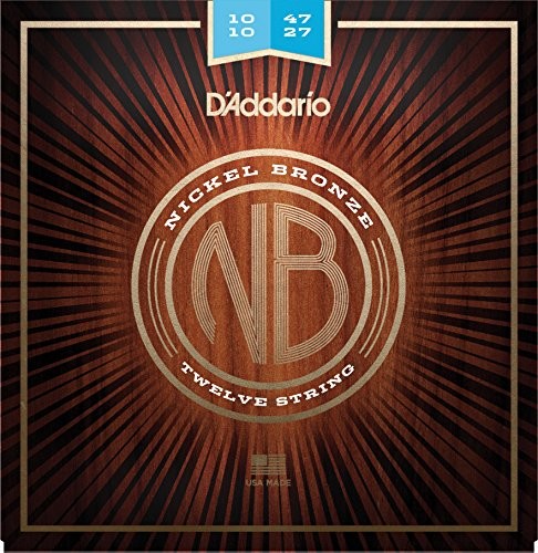 D'Addario D 'addario nb1047  12 10  47 Light 12-saitigen Nickel strun z brązu Akustik gitara NB1047-12