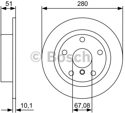 BOSCH Tarcza hamulcowa tylna, 0 986 479 C92  0986479C92
