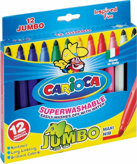 Carioca Flamastry JUMBO 12 kolorów - KWTR460 NB-6885