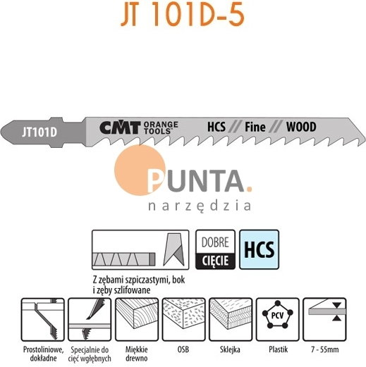 CMT brzeszczot do drewna HCS JT101D-5