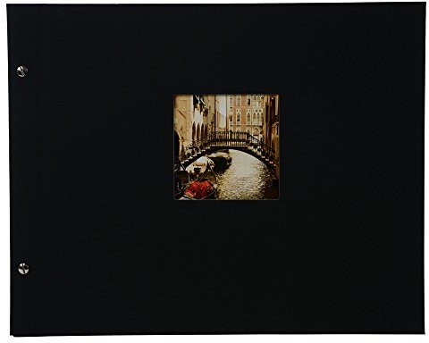 Bella Goldbuch Vista 28977 skręcany album na zdjęcia, lniany, 40 czarnych stron przekładanych pergaminem, 39 x 31 cm, kolor: czarny 28 977