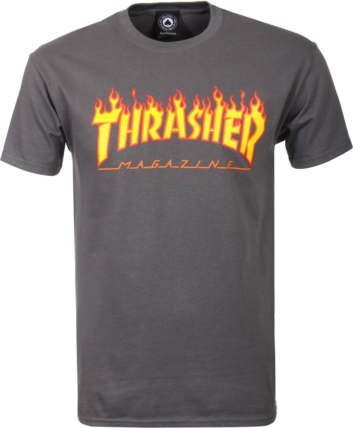 Thrasher T-shirt FLAME LOGO CHARCOAL GRAY