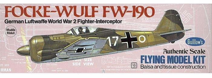 Guillows Samolot z balsy Focke-Wulf FW-190 rozpiętość 419mm