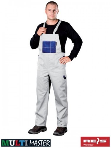 REIS Spodnie Robocze Ogrodniczki MMS WN Białe