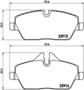 BREMBO Zestaw klocków hamulcowych, hamulce tarczowe P 06 034