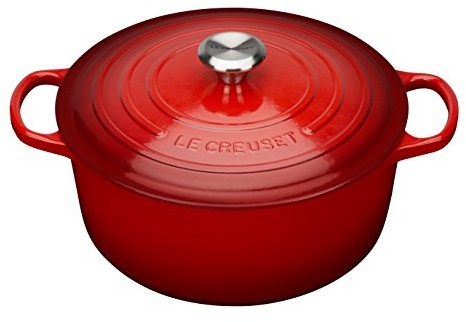 Le Creuset naczynie żeliwne żaroodporne, odporne na zadrapania, okrągłe, czerwony, 28 cm 21177280602430