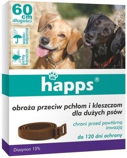 Bros HAPPS obroża przeciw pchłom i kleszczom dla dużych psów