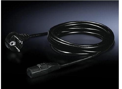 Rittal Kabel Zasilanie [1x Złącze męskie z uziemieniem 1x Gniazdo IEC C13] 1.80 m czarny Rittal