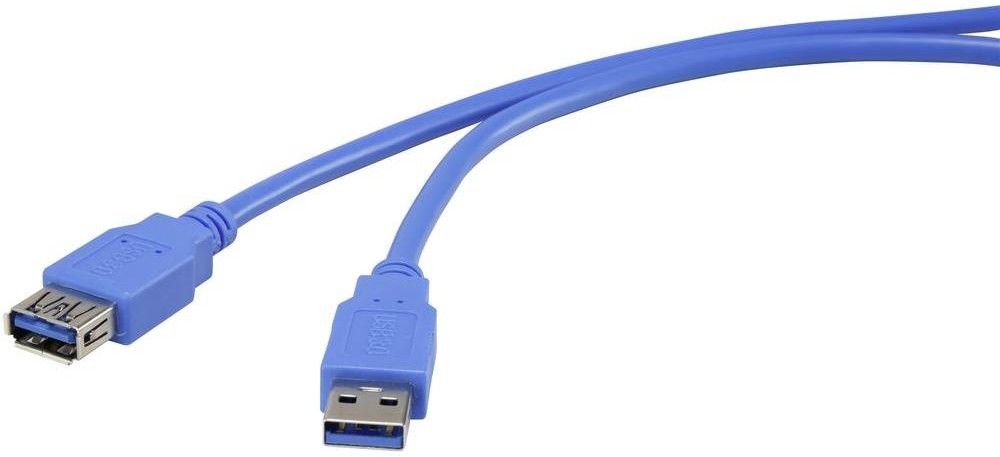 Renkforce Przedłużacz USB 3.0 Renkforce 1420709 [1x Złącze męskie USB 3.0 A 1x Złącze żeńskie USB 3.0 A] 1.80 m niebieski