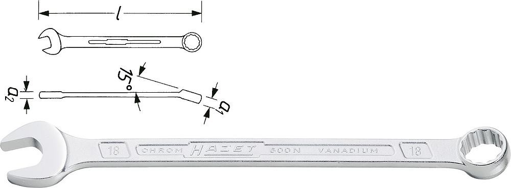 Hazet Klucz płasko-oczkowy 65 mm x 710 mm (600N-65)