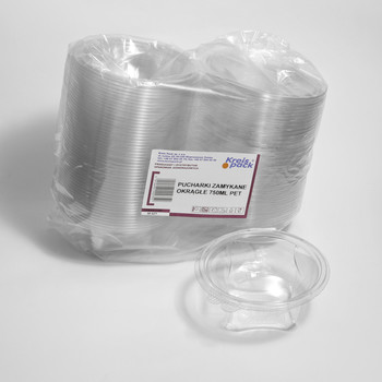 KREIS PACK PUCHARKI ZAMYKANE OKRĄGŁE 750 ML PET 50 SZT wszystko dla domu i biura! KP8482750