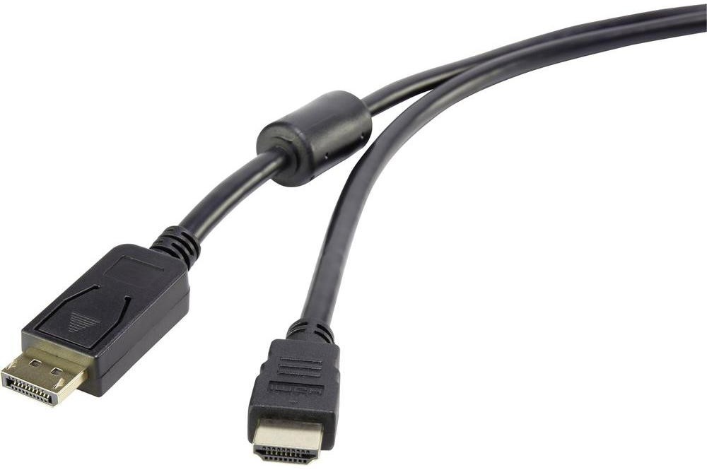 Renkforce Kabel DisplayPort HDMI 29212c57 [1x złącze męskie DisplayPort 1x złącze męskie HDMI] 5 m czarny