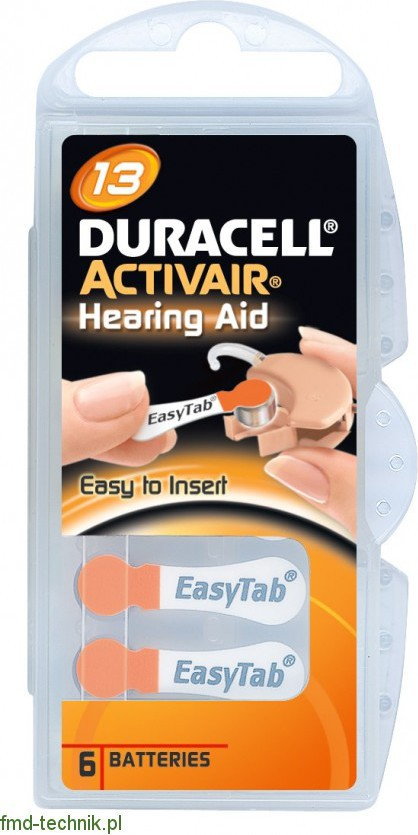 Duracell 6 x baterie do aparatów słuchowych ActivAir 13 DA13N6